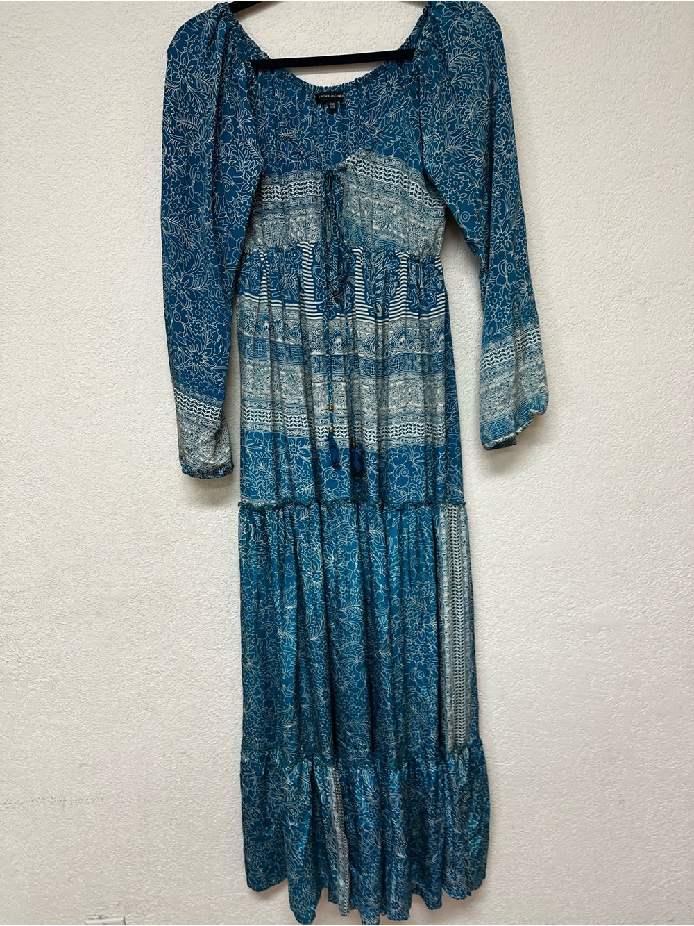 Karma Highway womans Boho Blue Patterned Maxi Dress size OS